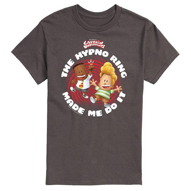 Mens Captain Underpants Hypno Ring Graphic Tee Grey Product Image