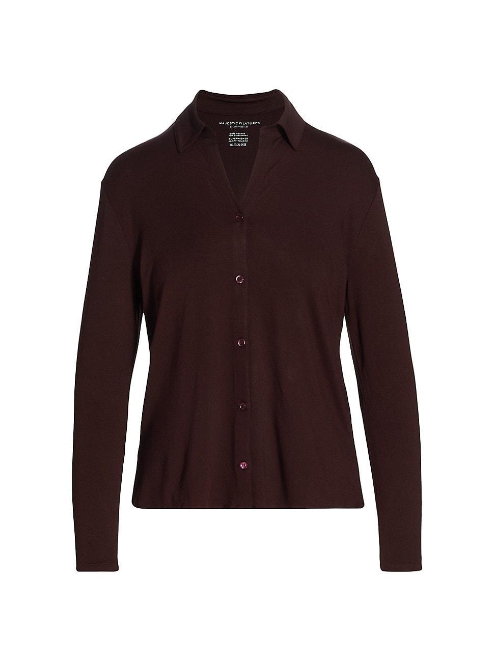 Womens Soft Touch Button-Up Shirt Product Image