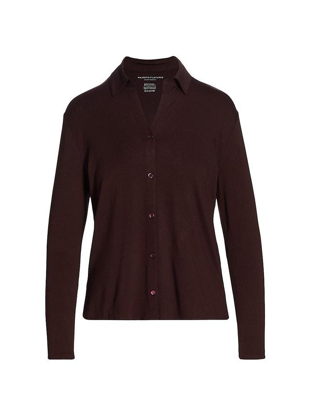 Womens Soft Button-Up Shirt Product Image