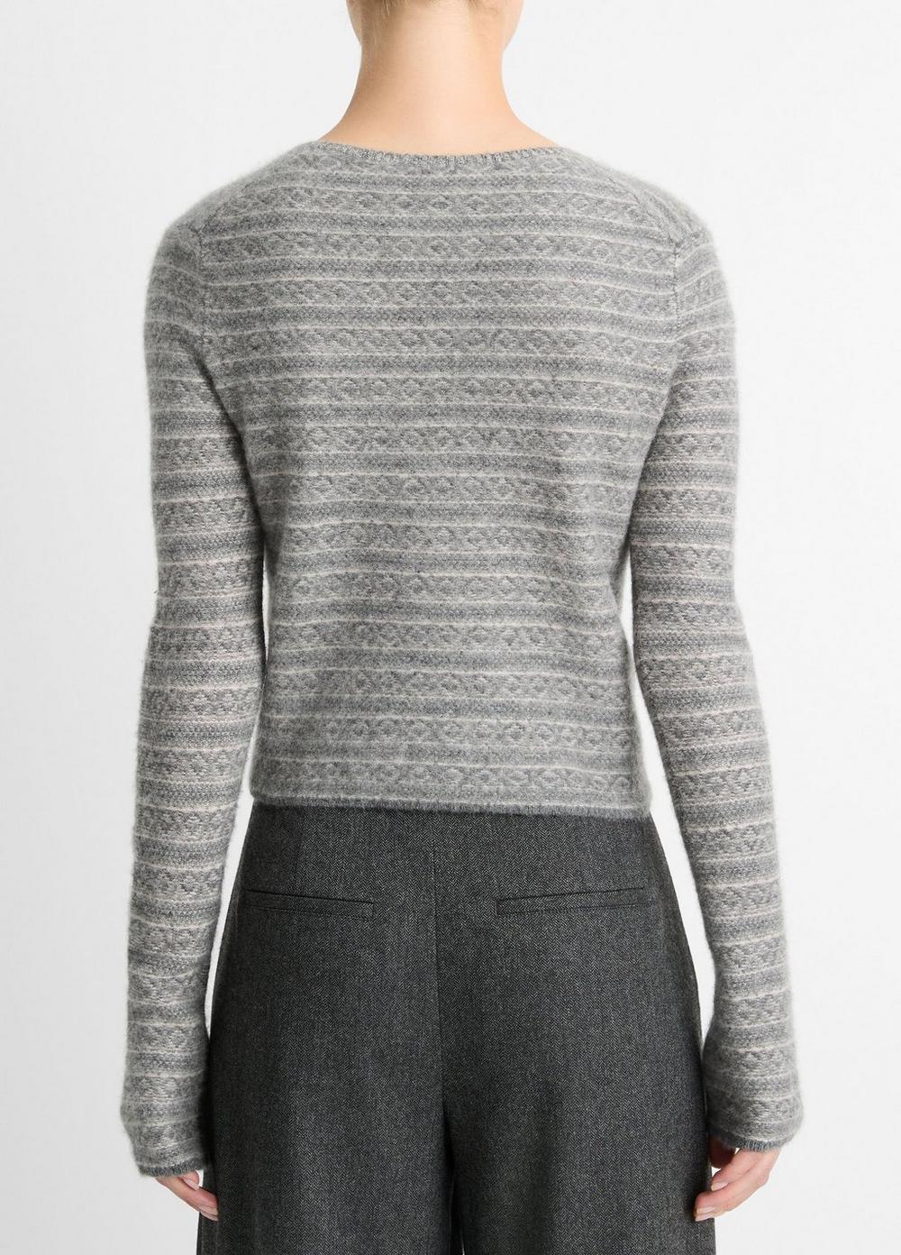 Fair Isle Cashmere V-Neck Sweater Product Image