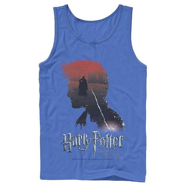 Mens Harry Potter Deathly Hallows Voldemort Silhouette Fill Tank Top Grey Product Image