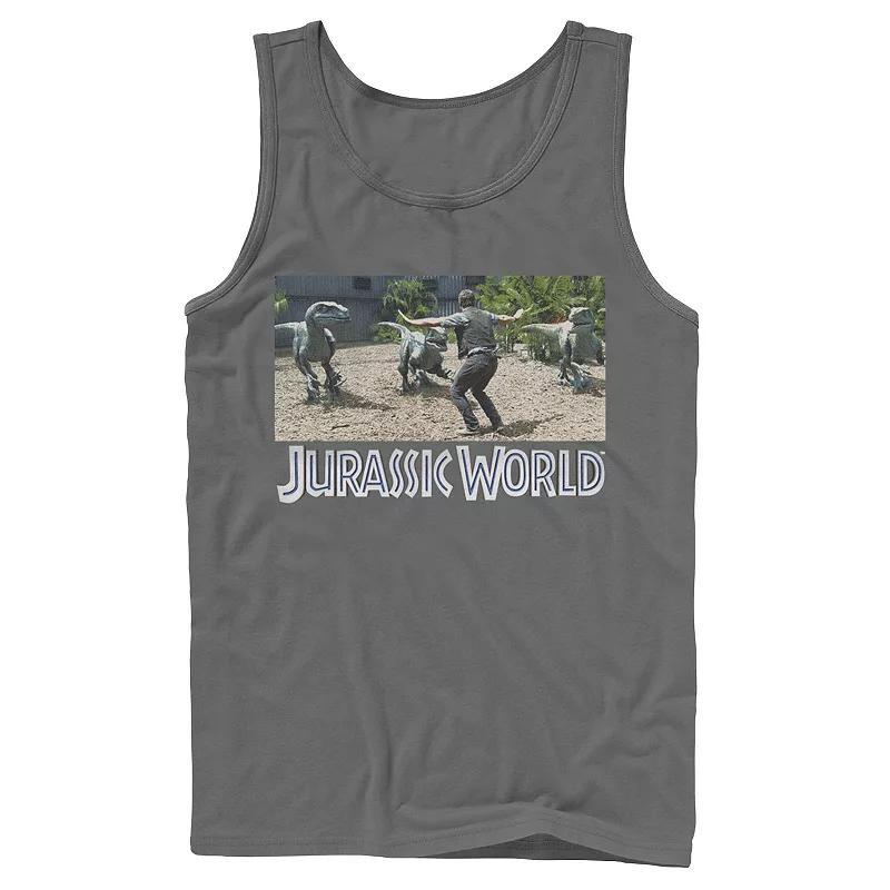 Mens Jurassic World Owen Raptor Pack Trainer Graphic Tank Top Blue Product Image