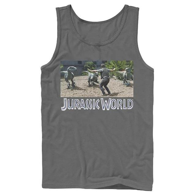 Mens Jurassic World Owen Raptor Pack Trainer Graphic Tank Top Blue Product Image