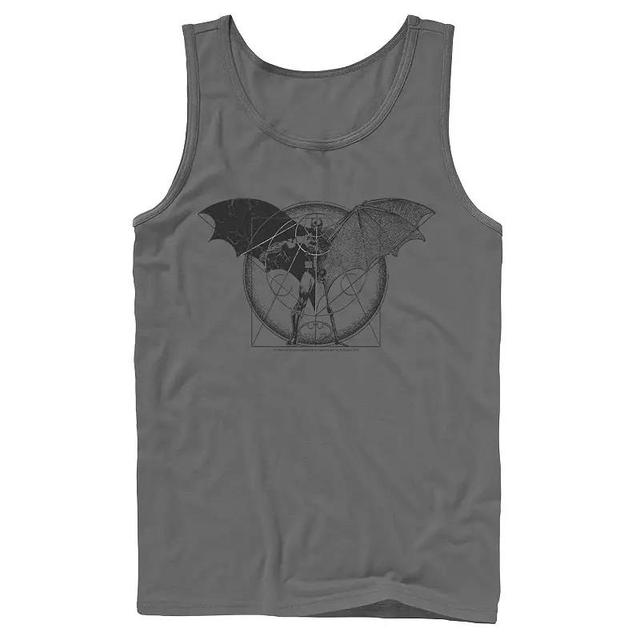 Mens DC Comics Batman Half Skeleton Sketched Poster Tank Top Athletic Grey Product Image