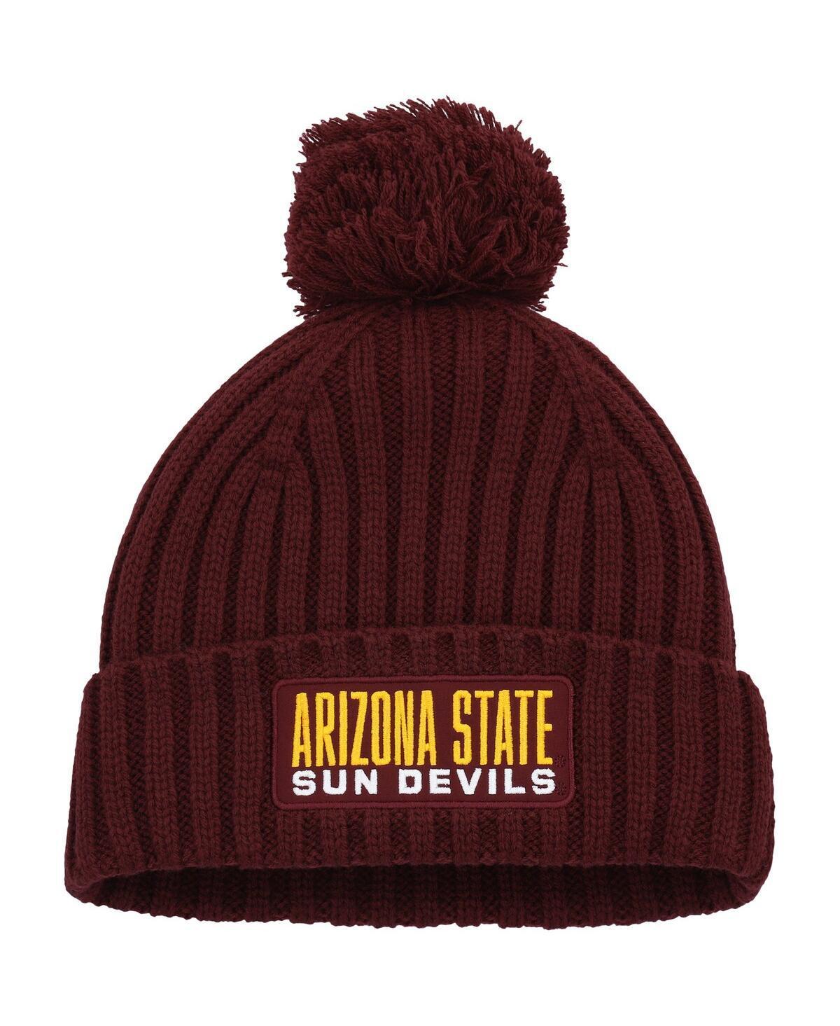 Mens adidas Maroon Arizona State Sun Devils Modern Ribbed Cuffed Knit Hat with Pom Product Image