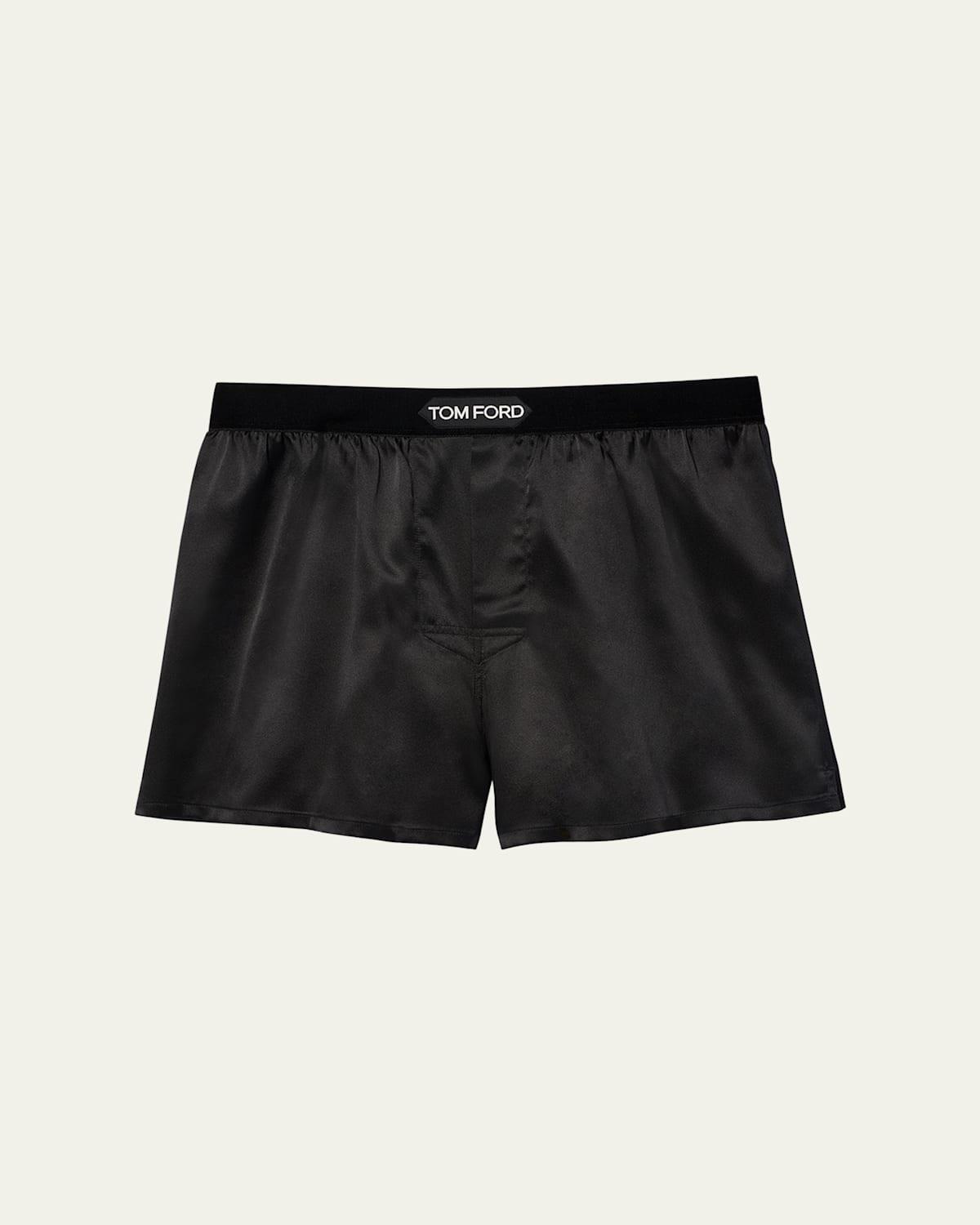 Mens Silk Jacquard Logo Boxers Product Image