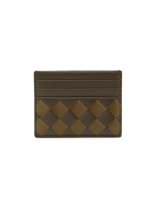 Mens Intrecciato Leather Card Case Product Image