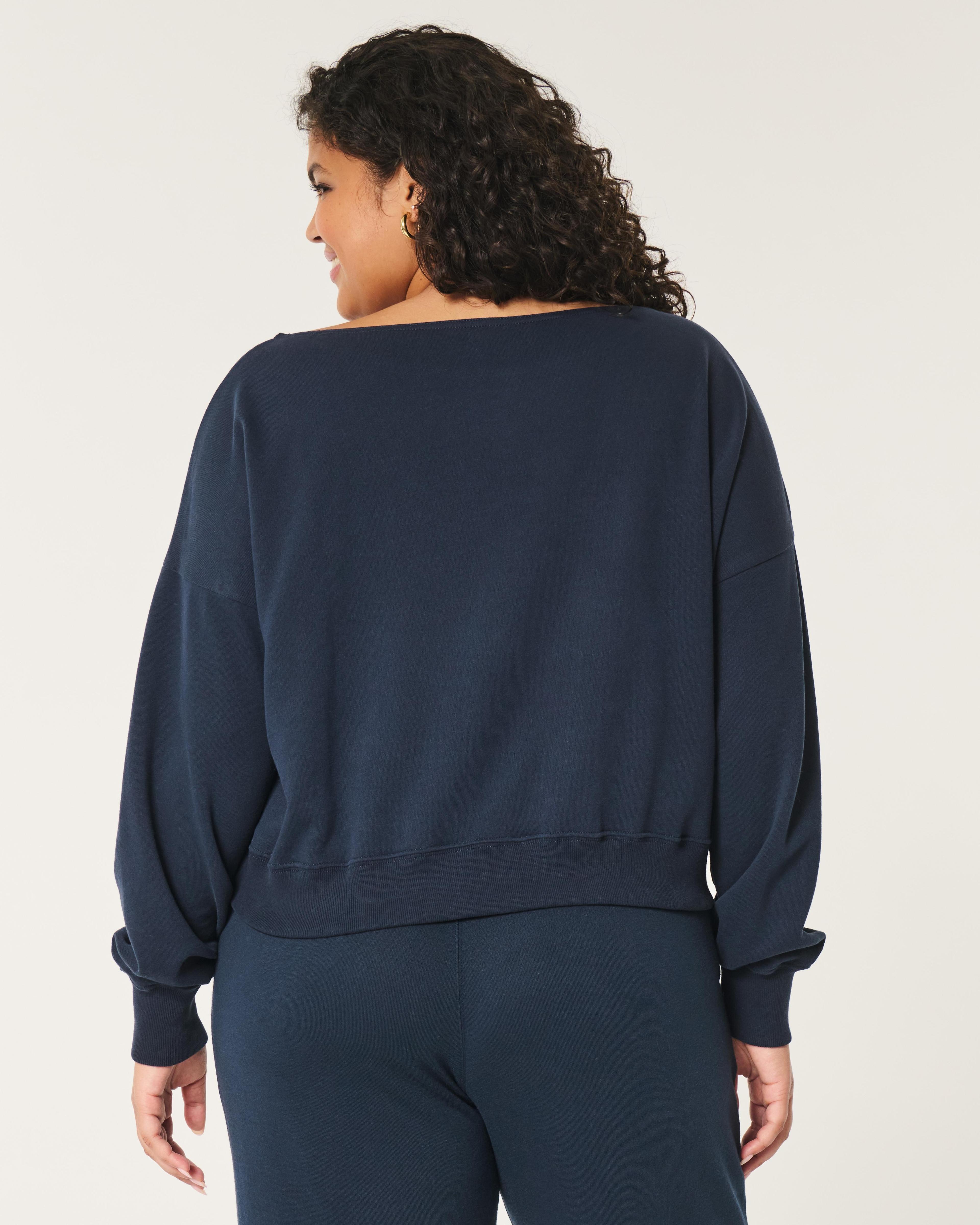 Easy Off-the-Shoulder Terry Sweatshirt Product Image