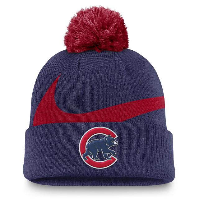 Chicago Cubs Peak Nike Mens MLB Cuffed Pom Beanie Product Image