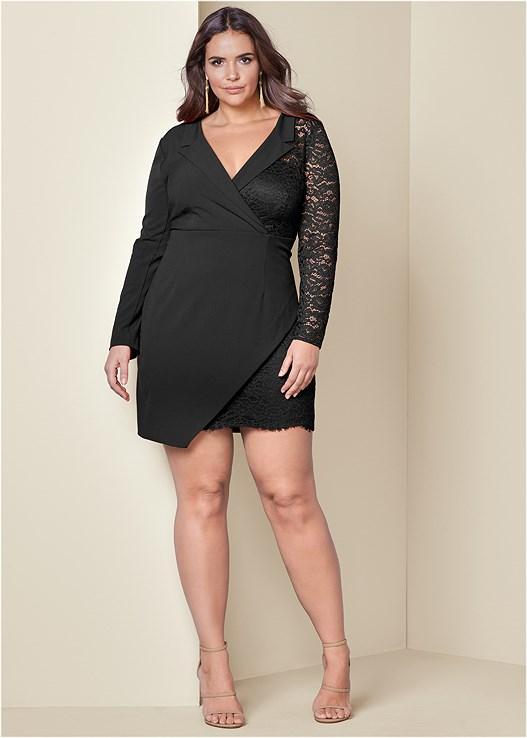 Lace Surplice Detail Dress Product Image