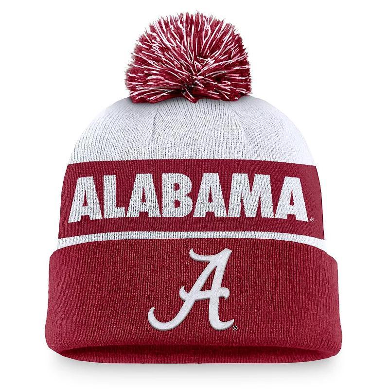 Mens Nike /Crimson Alabama Crimson Tide Primetime Peak Cuffed Knit Hat with Pom Product Image