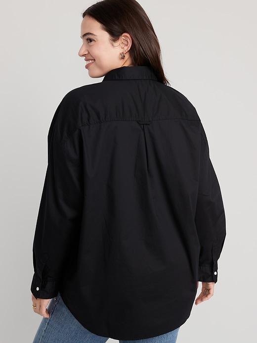 Oversized Button-Down Boyfriend Shirt Product Image