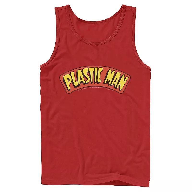 Mens DC Comics Plastic Man Text Logo Poster Tank Top Product Image