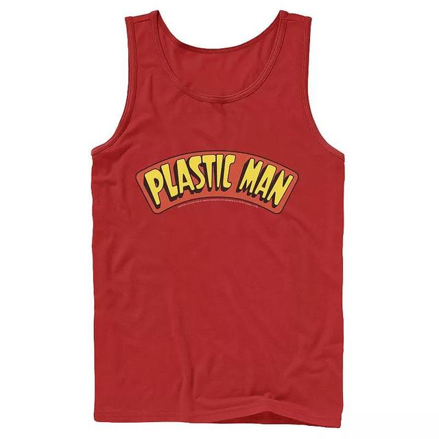 Mens DC Comics Plastic Man Text Logo Poster Tank Top Blue Product Image