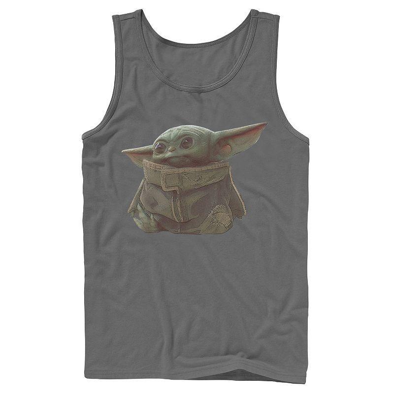 Mens Star Wars The Mandalorian The Child aka Baby Yoda Portrait Tank Top Athletic Grey Product Image