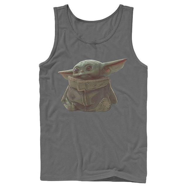 Mens Star Wars The Mandalorian The Child aka Baby Yoda Portrait Tank Top Athletic Grey Product Image