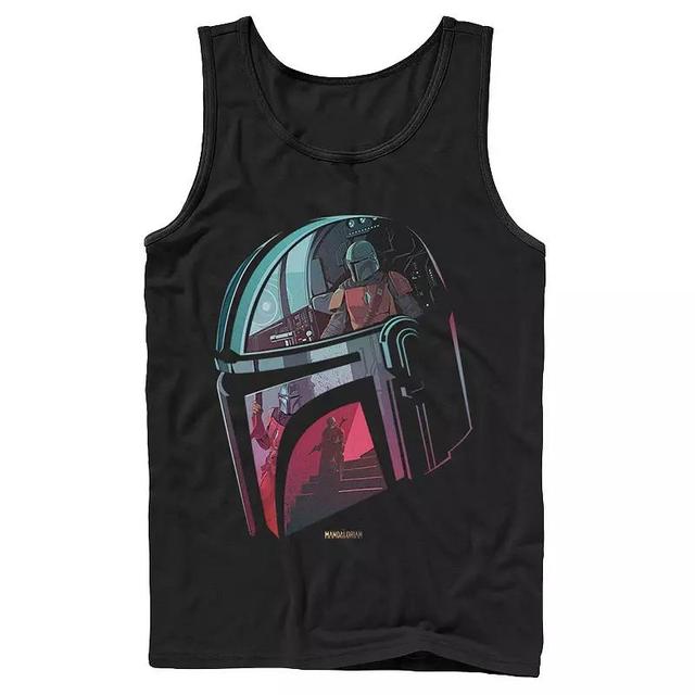 Mens Star Wars The Mandalorian Helmet Reflection Tank Product Image