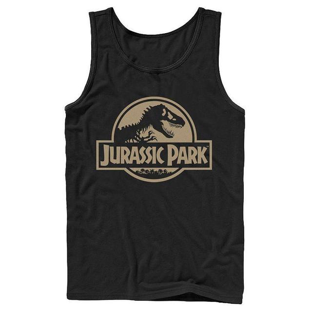 Mens Jurassic Park Beige Flat Movie Logo Tank Top Product Image