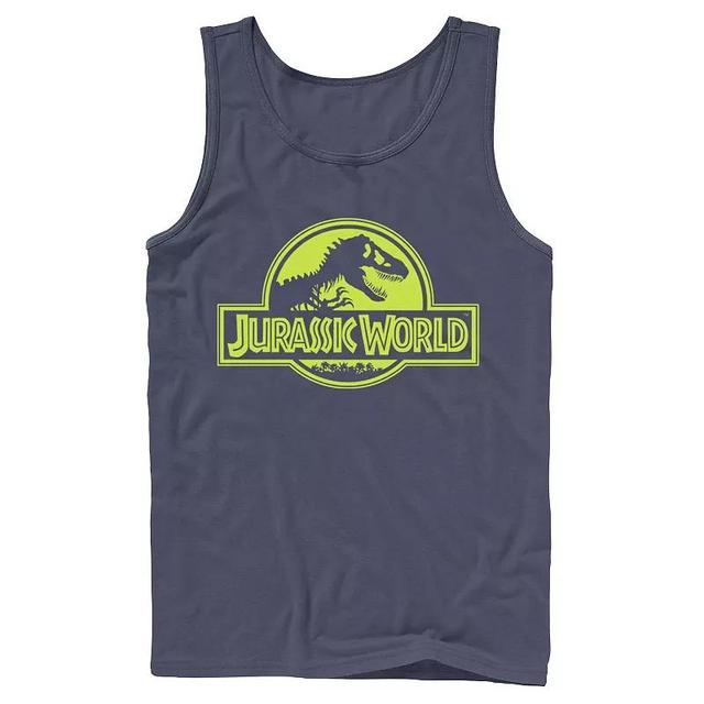 Mens Jurassic World Neon Logo Tank Top Grey Product Image