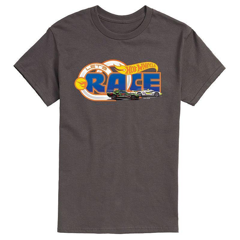 Mens Hot Wheels Lets Race Tee Grey Product Image