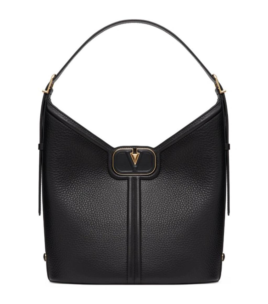 Vlogo Leather Shoulder Bag In Black Product Image