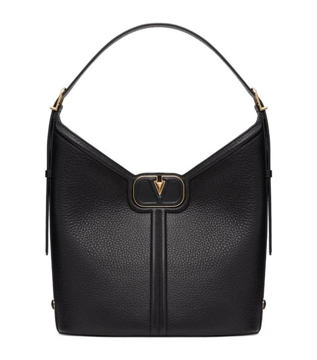 Vlogo Leather Shoulder Bag In Black Product Image