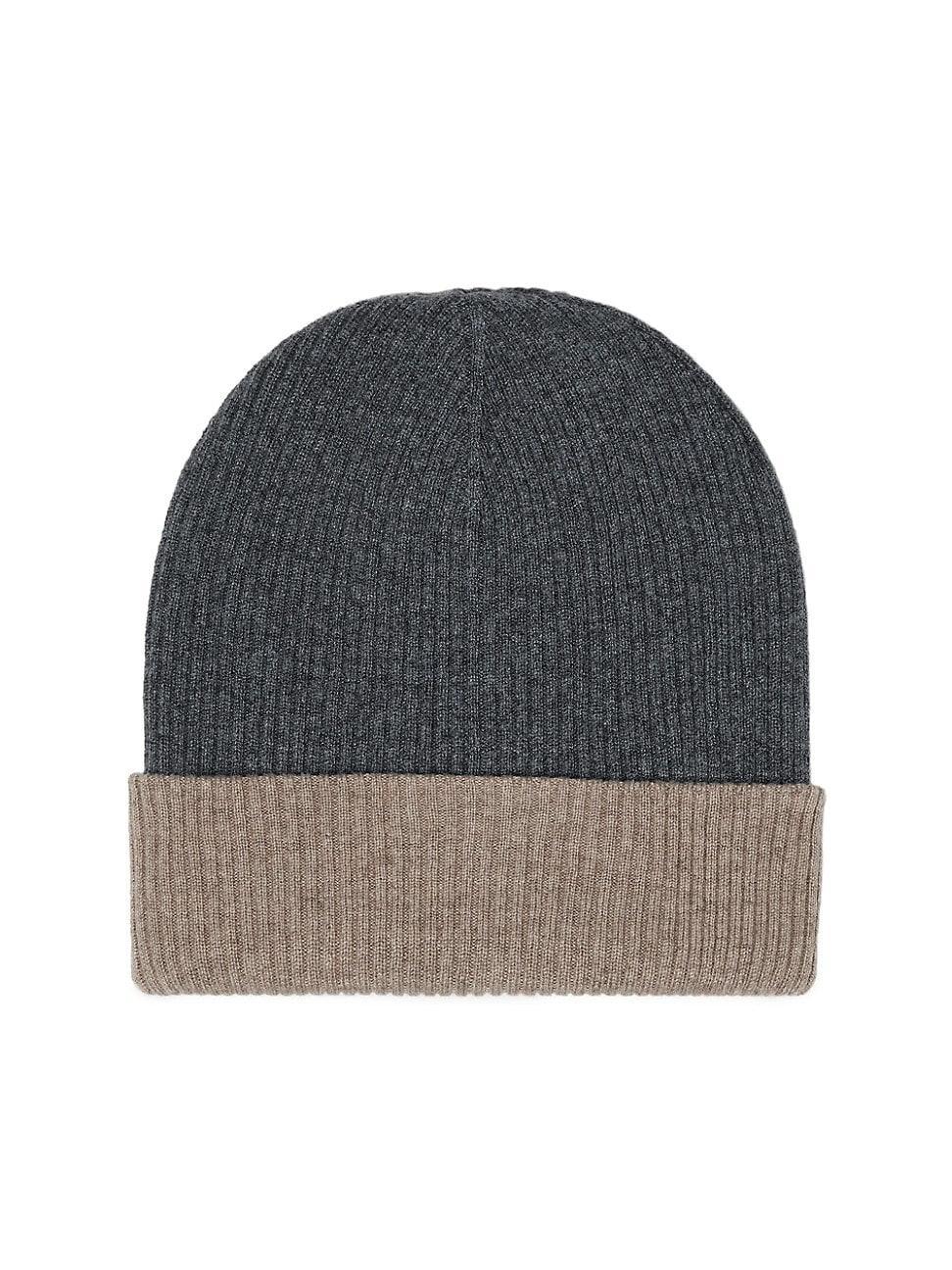 Mens Cashmere Double Knit Ribbed Beanie Product Image