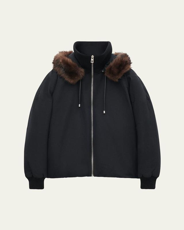 Mens Padded Short Coat with Removable Shearling Product Image