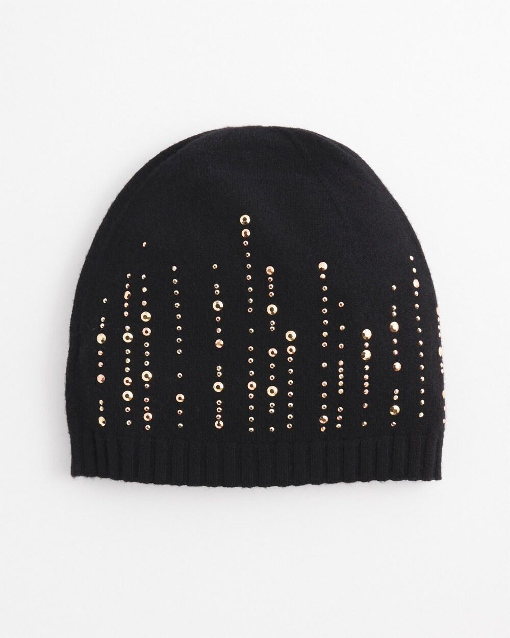 Black Embellished Knit Hat   Chico's - Black - Women product image