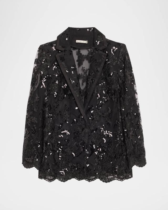 Judith Embellished Sheer Lace Blazer Product Image