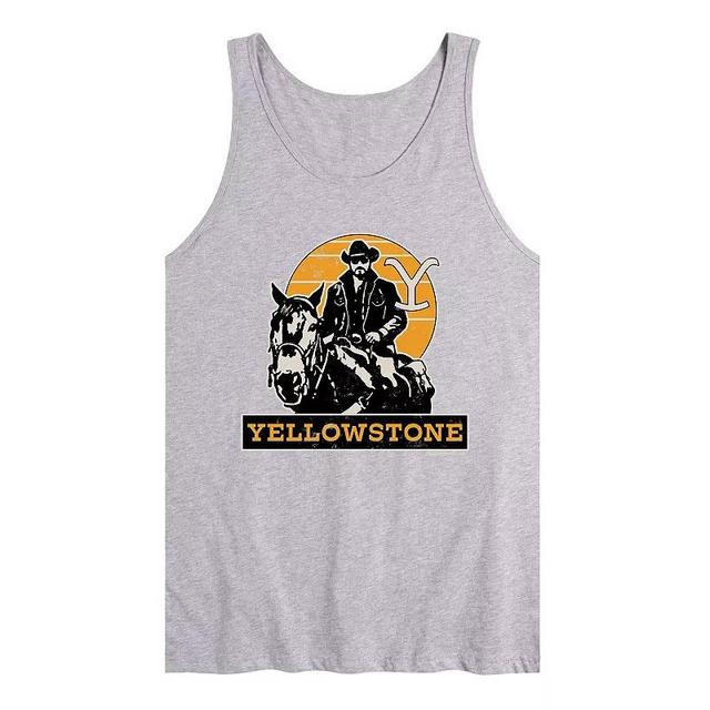 Mens Yellowstone RIP Riding Horseback Tank Top Athletic Grey Product Image