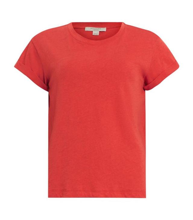 Anna Crewneck Cotton T-shirt In Red Product Image