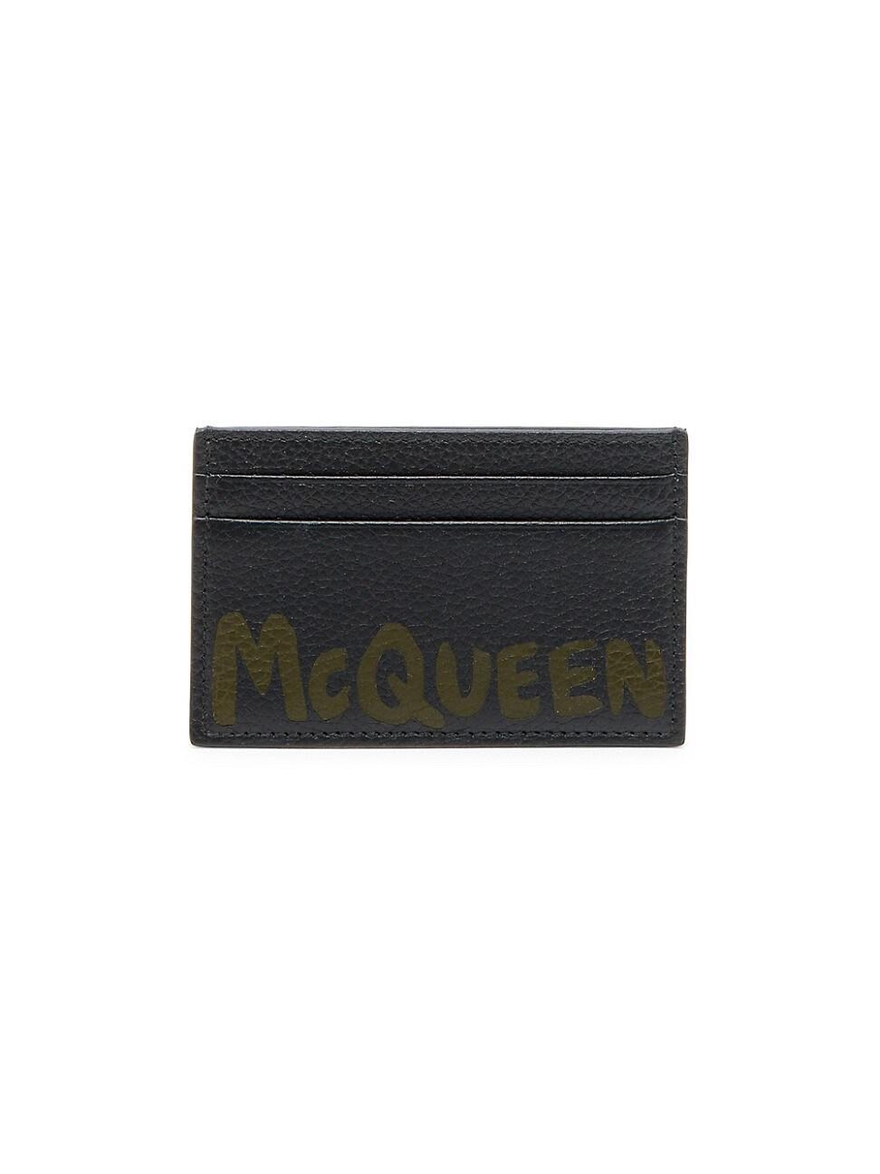 Alexander McQueen Graffiti Logo Leather Card Holder Product Image