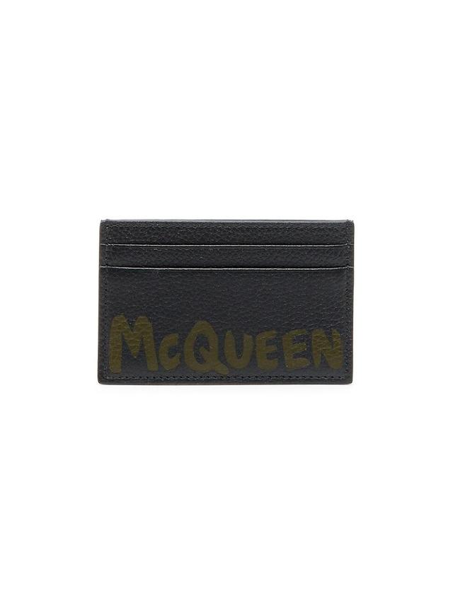 Alexander McQueen Graffiti Logo Leather Card Holder Product Image