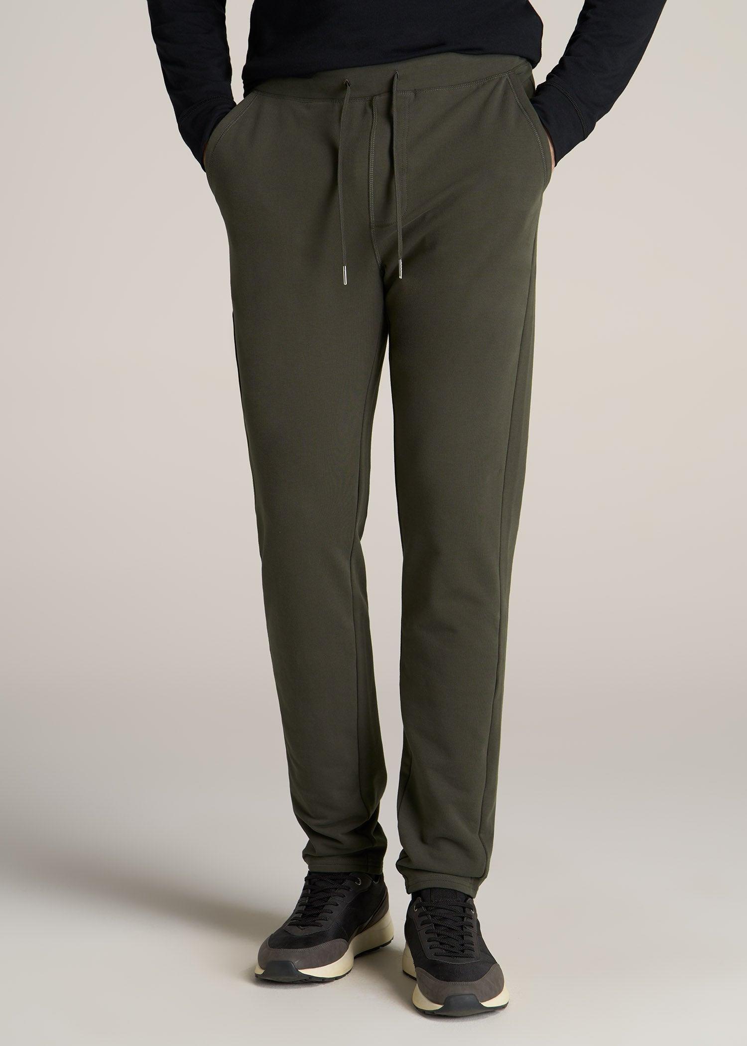 Microsanded French Terry Sweatpants for Tall Men in Army Brush Male Product Image