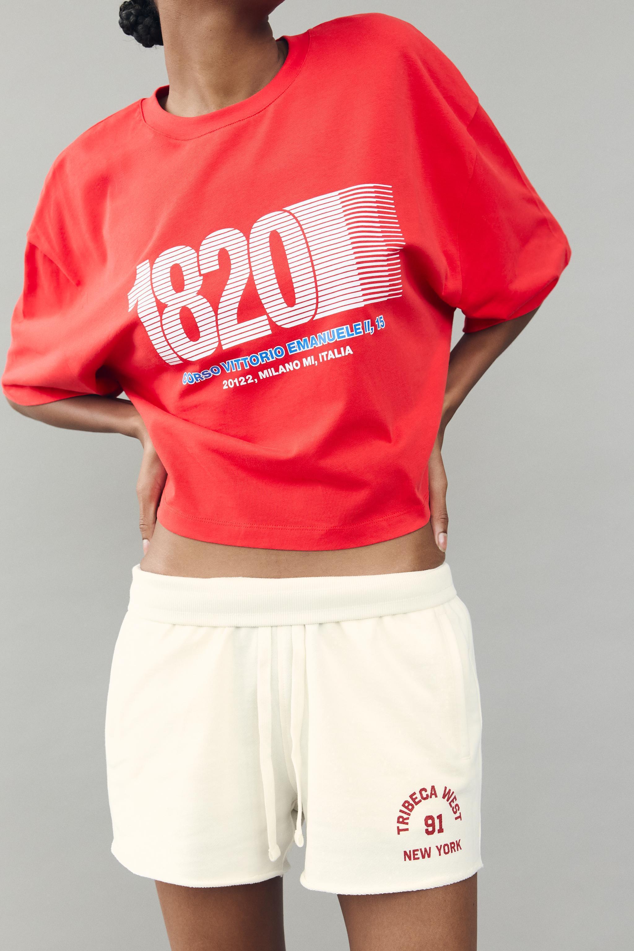 TEXT PRINT CROP TOP Product Image