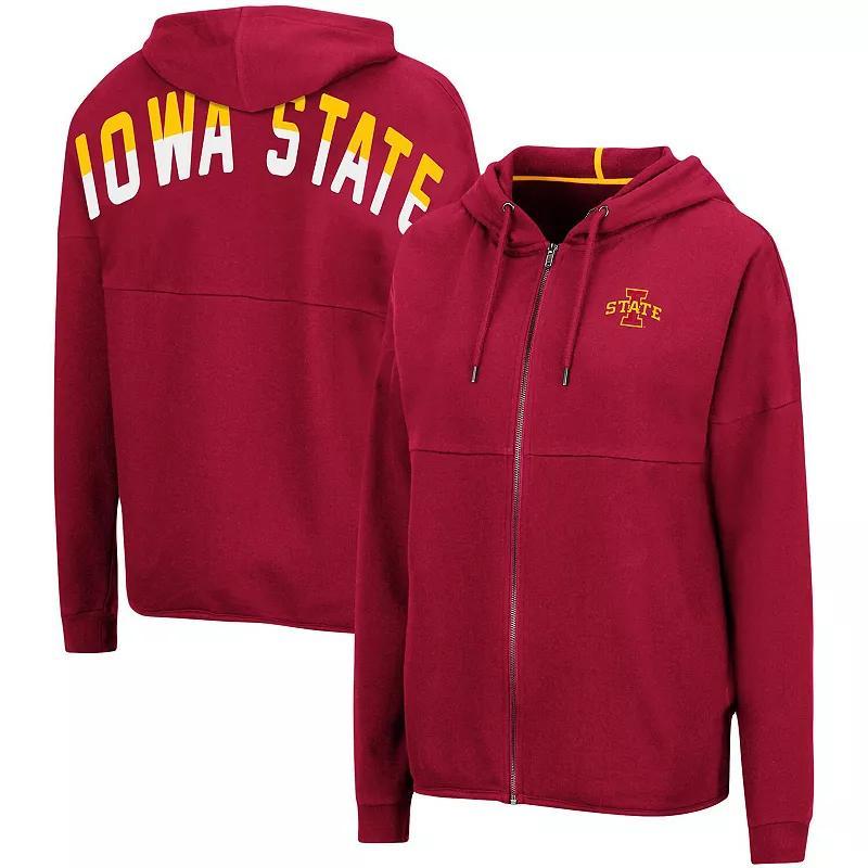 Womens Colosseum Cardinal Iowa State Cyclones 2-Hit Full-Zip Hoodie Product Image