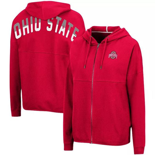 Womens Colosseum Scarlet Ohio State Buckeyes Two-Hit Full-Zip Hoodie Product Image