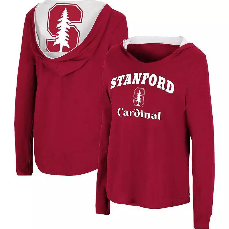 Womens Colosseum Cardinal Stanford Cardinal Catalina Hoodie Long Sleeve T-Shirt Product Image