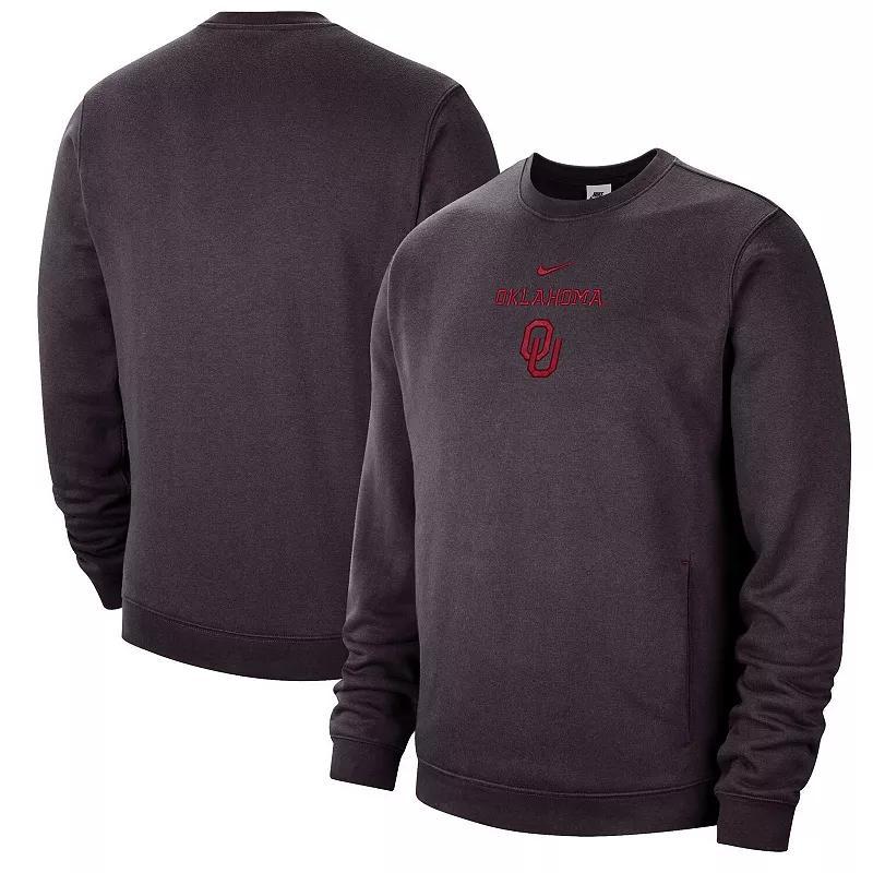 Mens Nike Charcoal Oklahoma Sooners Campus Block Club Pullover Sweatshirt Product Image