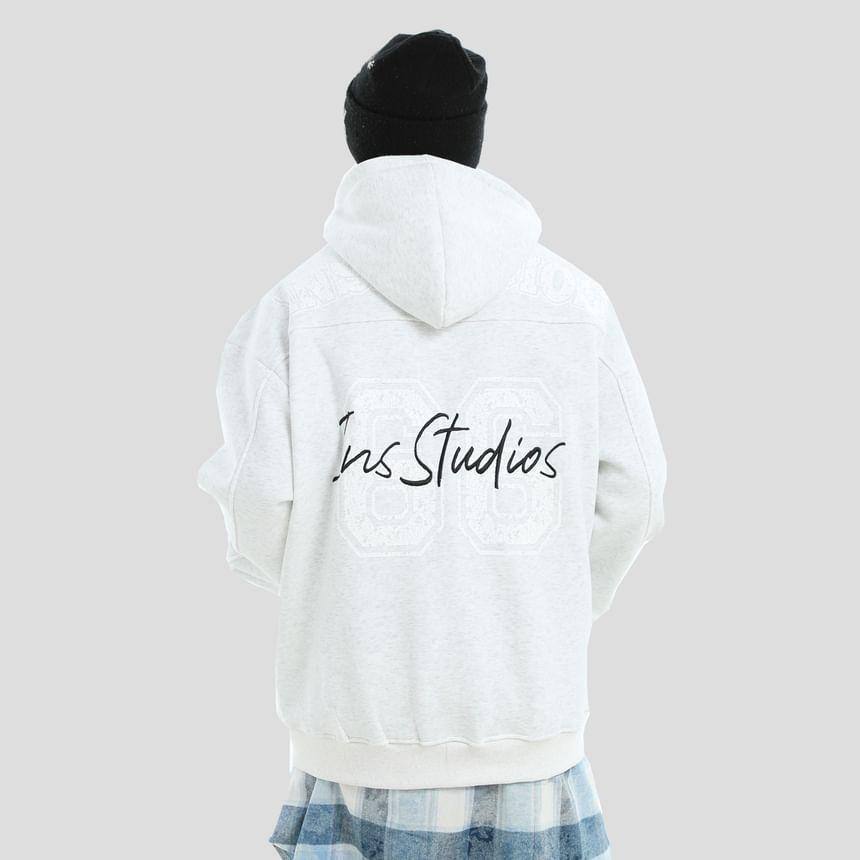 Couple Matching Lettering Zip-Up Hoodie Product Image