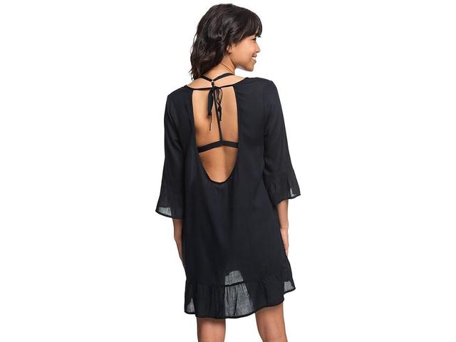 Roxy Goldy Soul Long Sleeve Cover-Up Dress (True Black) Women's Swimwear Product Image