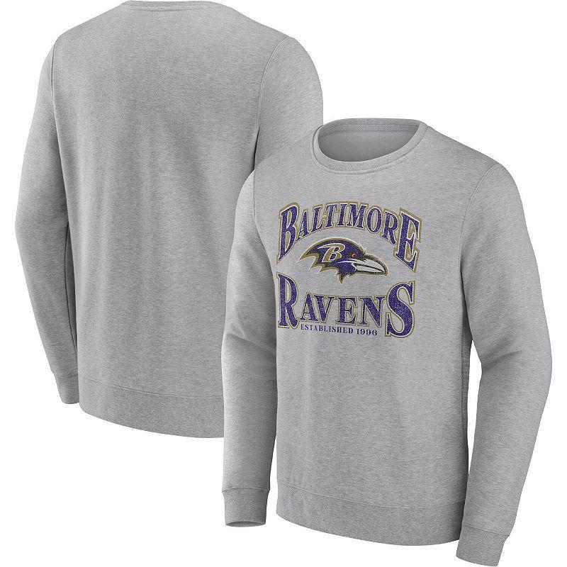 Mens Fanatics Branded Heathered Charcoal Baltimore Ravens Playability Pullover Sweatshirt Product Image