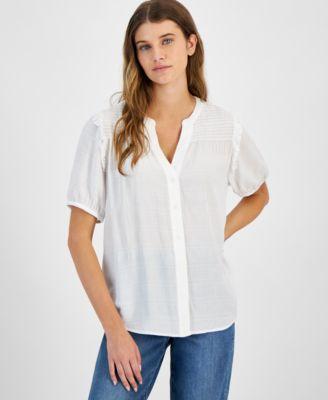 Women's Smocked Textured Blouse Product Image