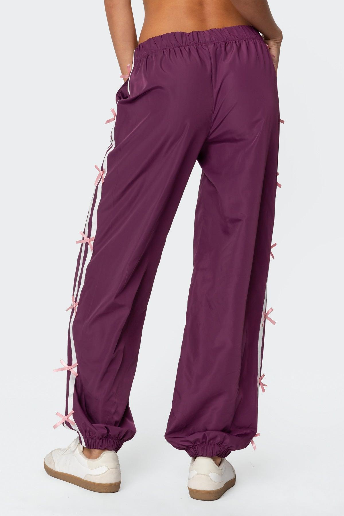 Bow Stripe Nylon Track Pants Product Image