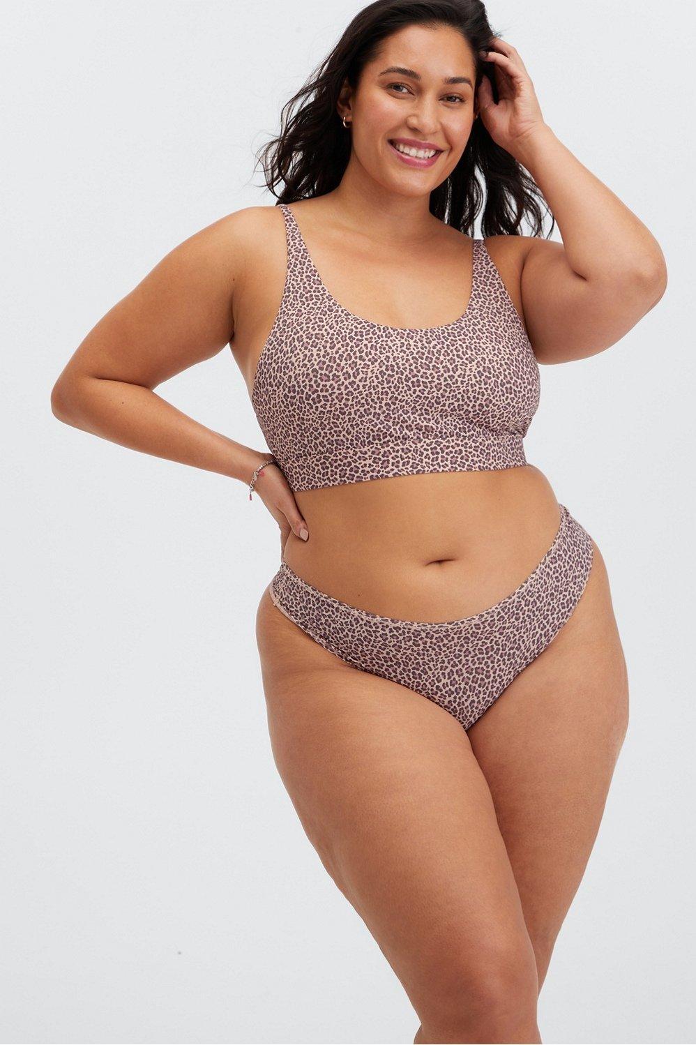 Fabletics Fine Touch Scoop Neck Bralette Womens Dusty Rosette Leopard Spot plus Size 4X Product Image