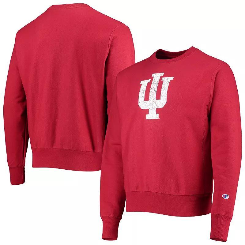 Mens Champion Crimson Indiana Hoosiers Vault Logo Reverse Weave Pullover Sweatshirt Product Image