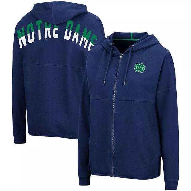 Womens Colosseum Notre Dame Fighting Irish Two-Hit Full-Zip Hoodie Blue Product Image