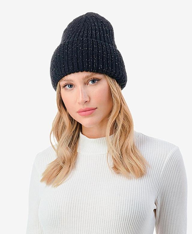 Marcus Adler Womens Lurex Ribbed Knit Cuff Beanie Product Image