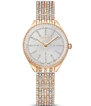 Swarovski Womens Attract Silver Dial Rose Gold Bracelet Watch Product Image